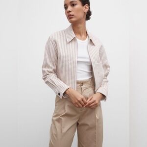 Club Monaco Women's Khaki Geo Print Crop Jacket in Pink Mix / Rose, Size XS